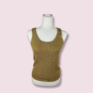 Effecí creazioni Gold Knit Sleeveless top size S